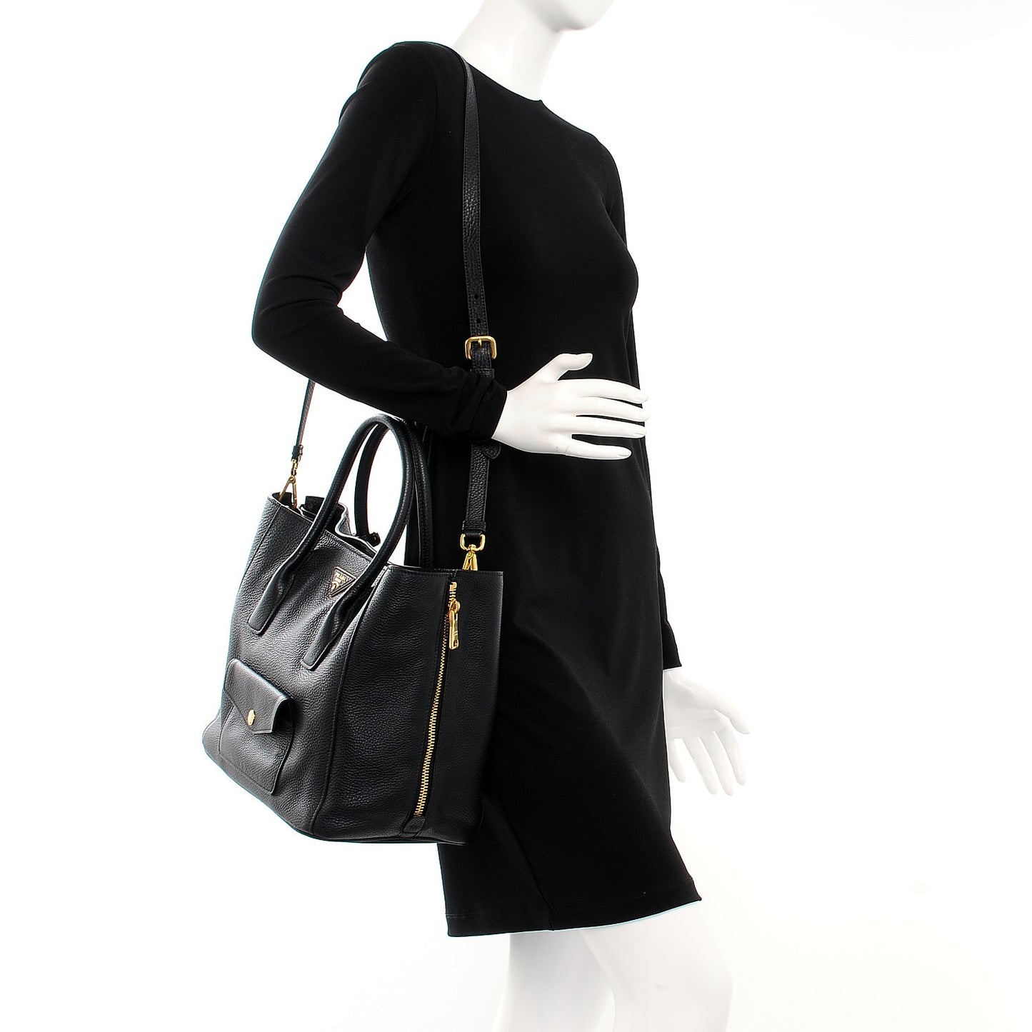 Vitello Daino Tote Nero Black