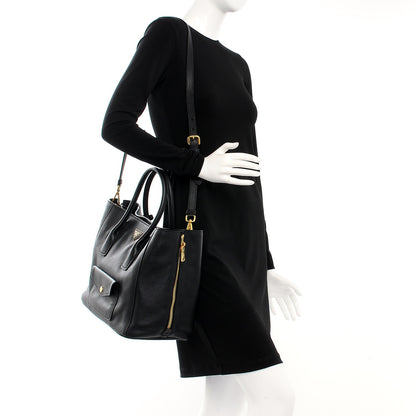 Prada Vitello Daino Tote Nero Black 2 of 11