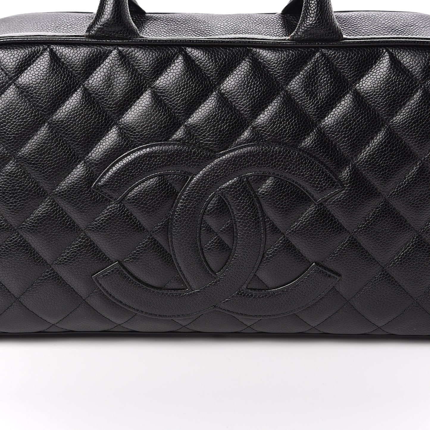 Caviar Quilted Large Bowler Black