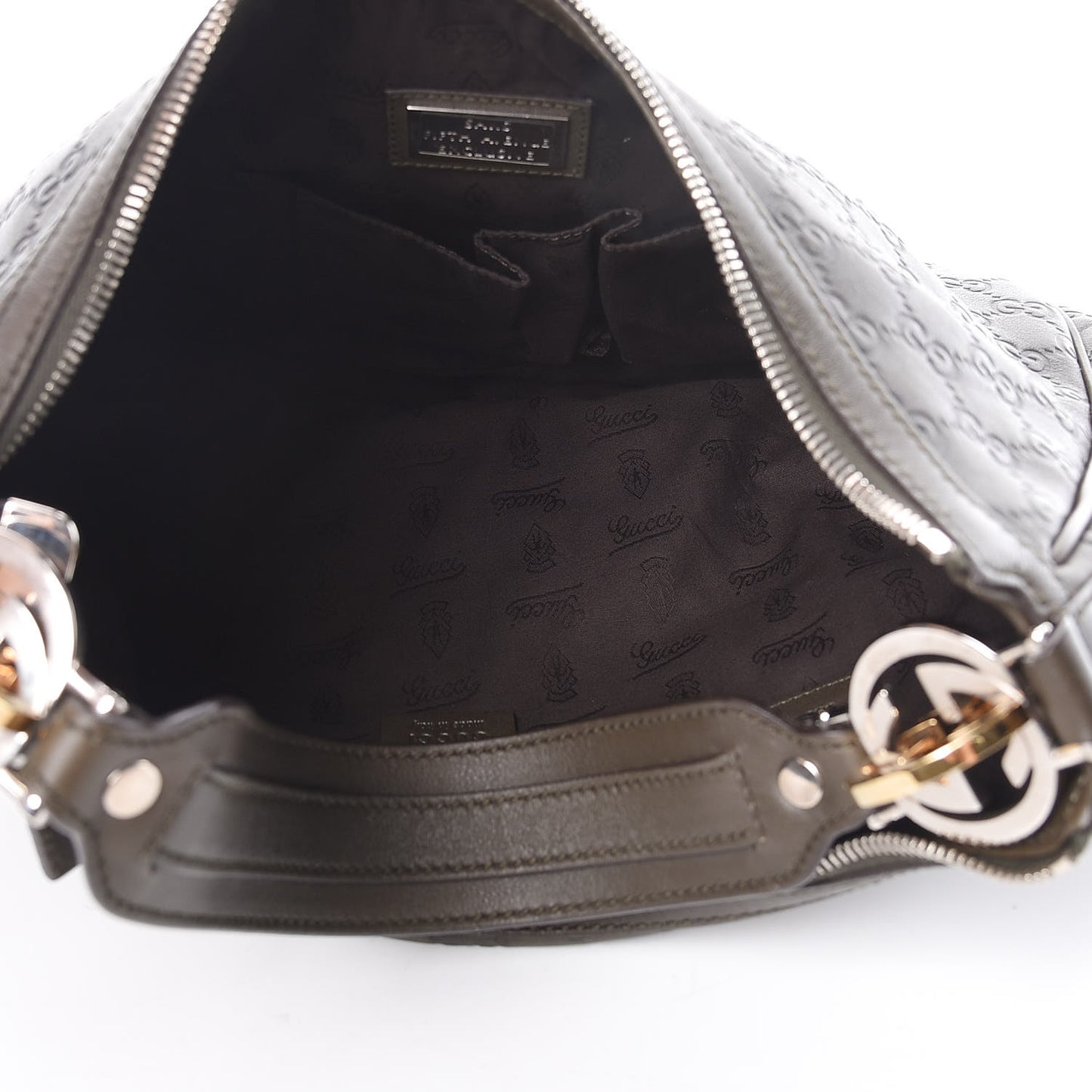 Guccissima Medium GG Twins Hobo Olive Green