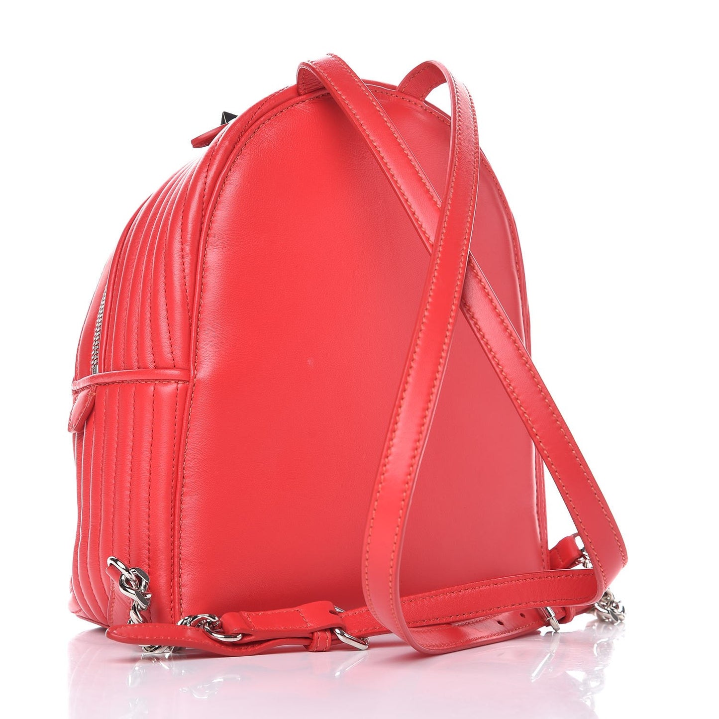 Shiny Nappa Trapuntata Mini Backpack Papavero