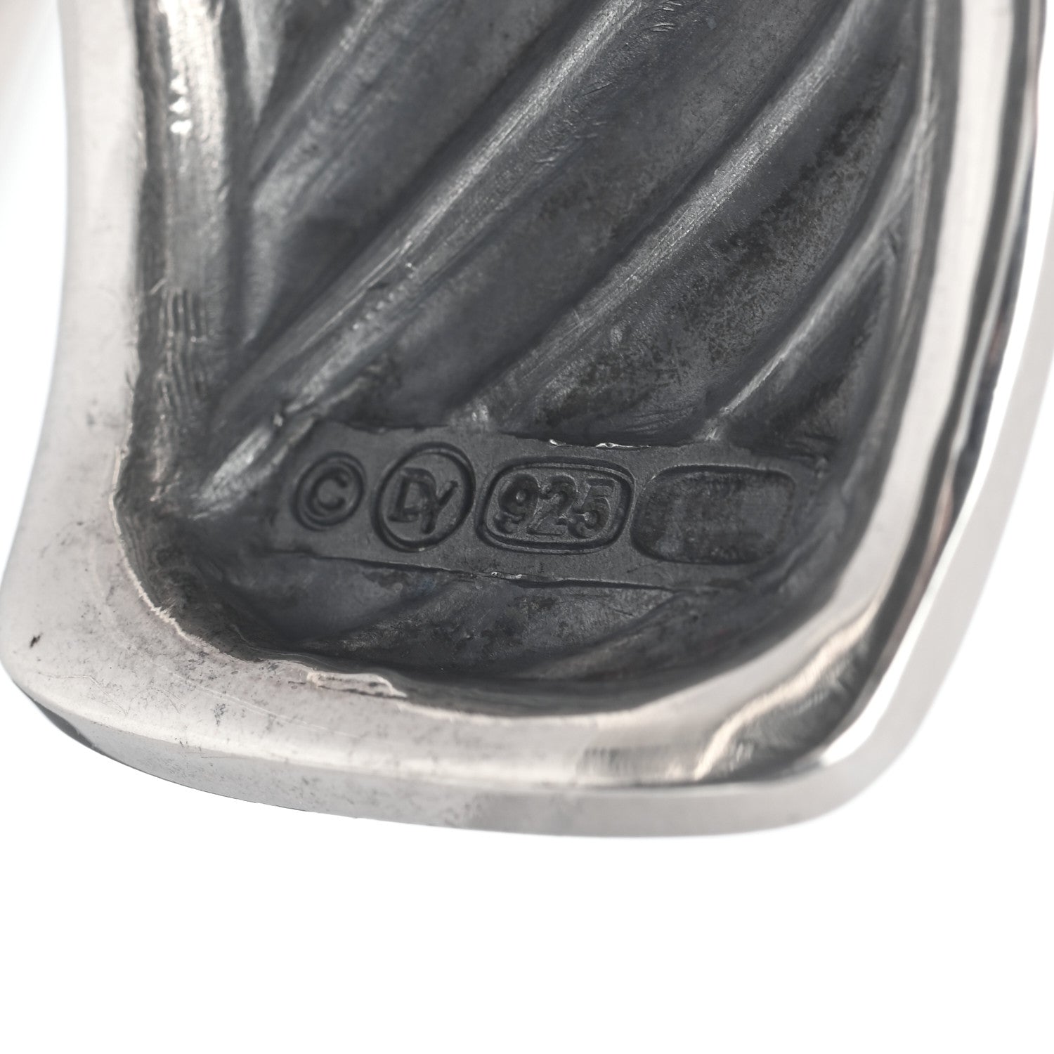 David Yurman Sterling Silver Diamond 41mm Sculpted Cable Cuff Bracelet 4 of 4