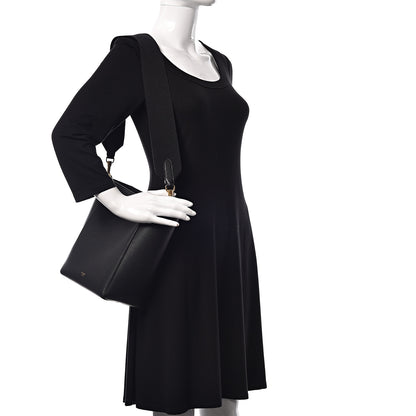 Celine Soft Grained Calfskin Small Sangle Bucket Bag Black 2 of 9