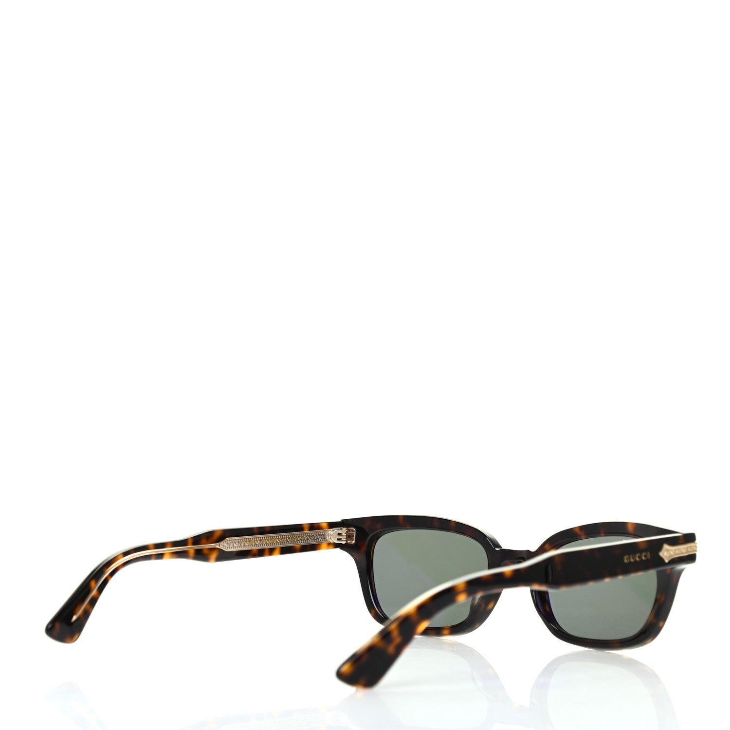 Gucci Acetate Metal Rectangular Frame Sunglasses GG0086S Dark Havanna 4 of 8
