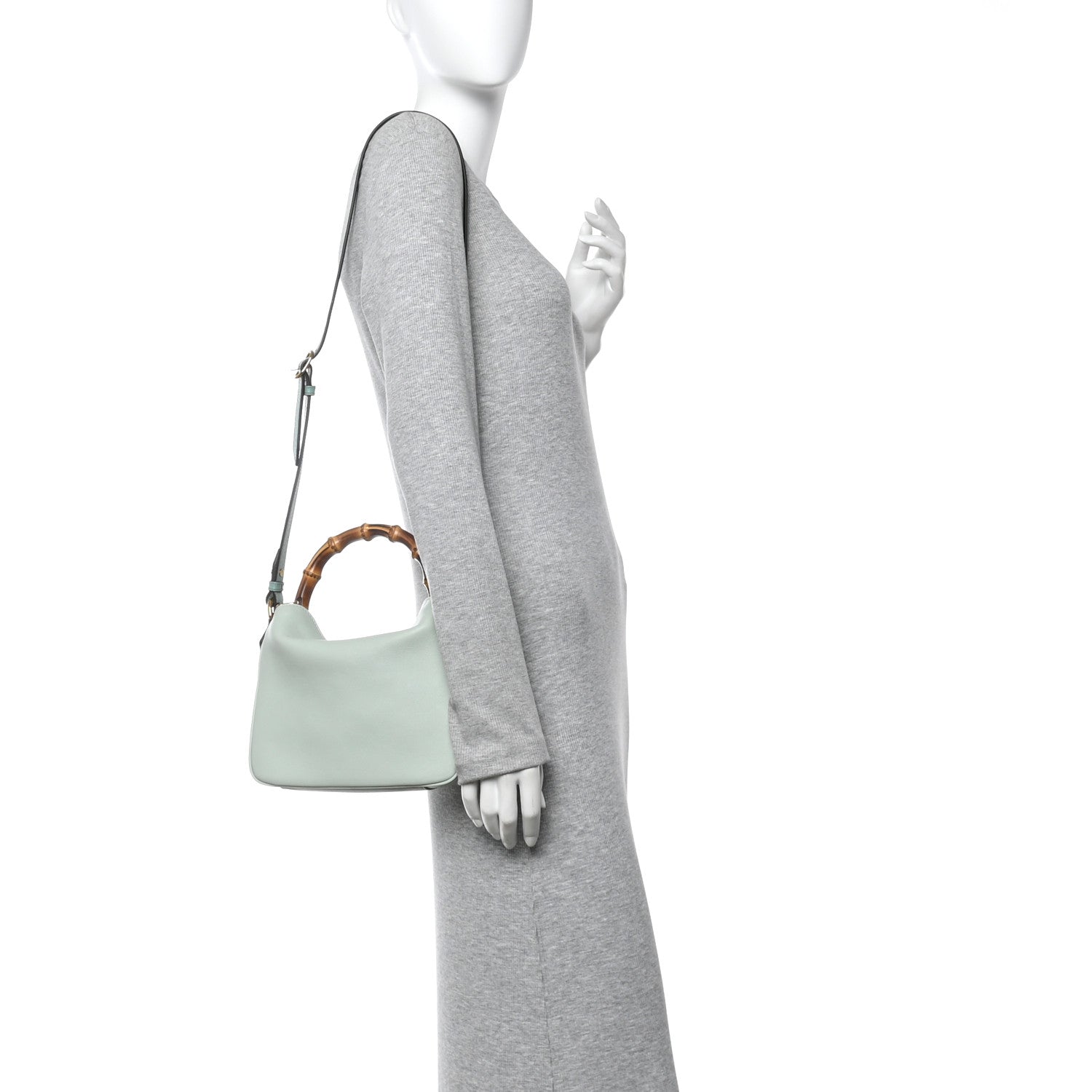 Gucci Softy Wonka Textured Dollar Calfskin Small Diana Shoulder Bag Pale Green 2 of 10