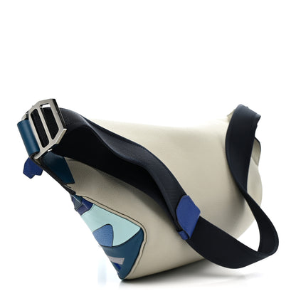 Hermes Togo Swift Endless Road Cityslide Belt Bag GM Gris Perle Bleu Electrique 3 of 12