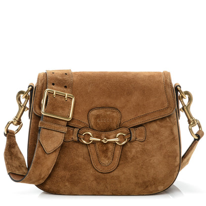 Gucci Suede Medium Lady Web Shoulder Bag New Marron 1 of 6