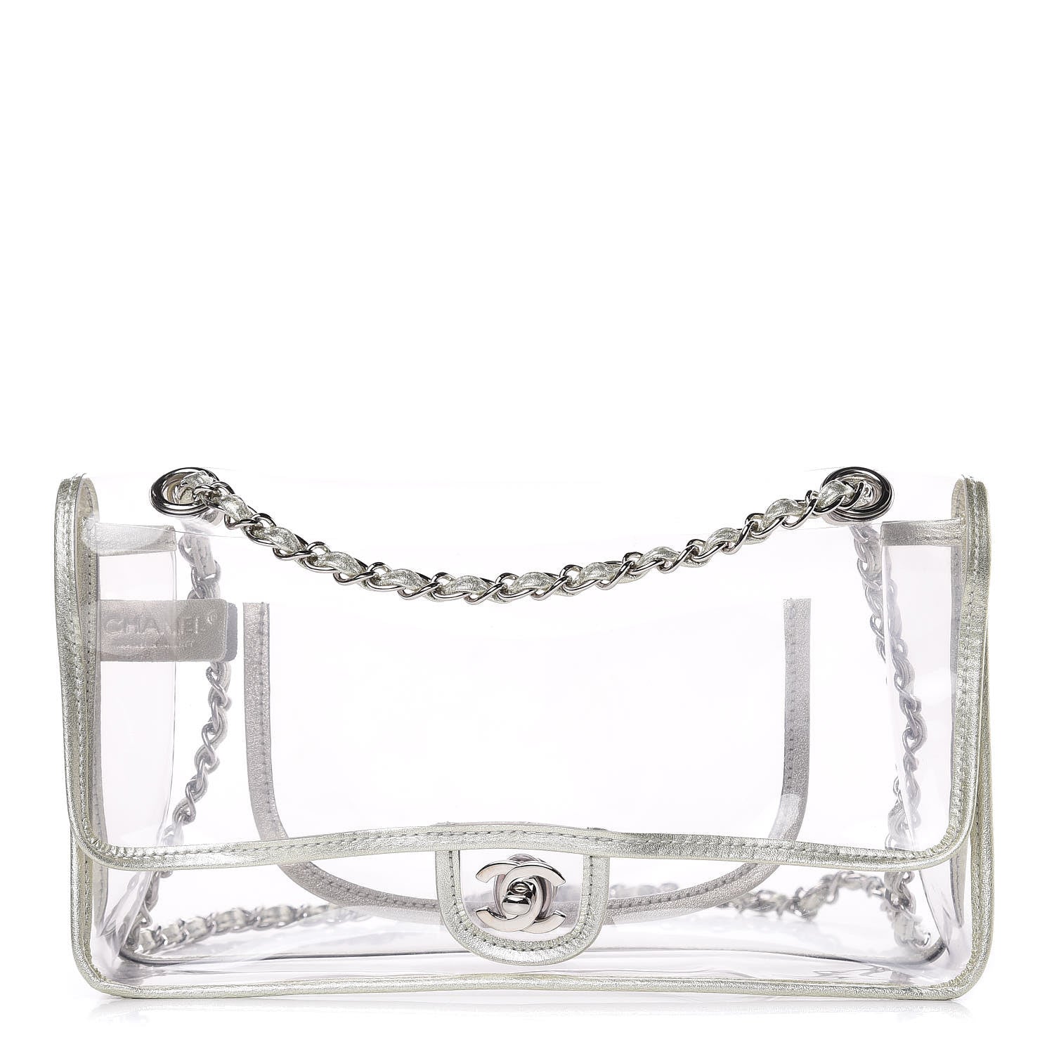 Chanel Lambskin Vinyl Large Naked Flap Silver 1 of 9