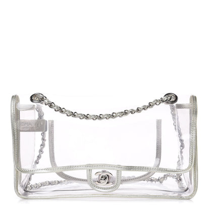 Chanel Lambskin Vinyl Large Naked Flap Silver 1 of 9