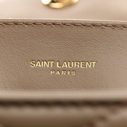 Saint Laurent Calfskin Y Quilted Monogram Small Loulou Chain Satchel Dark Beige 8 of 11