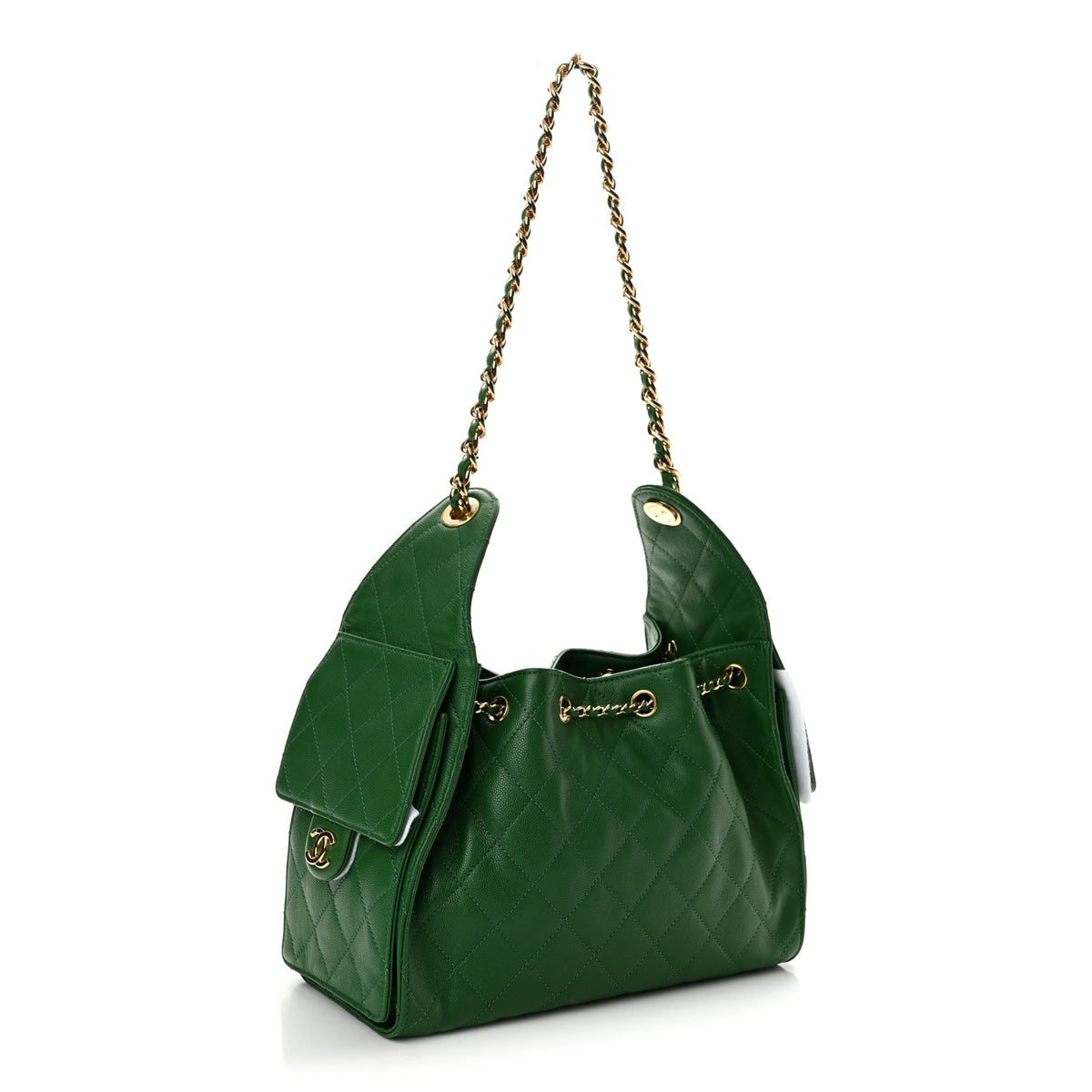 Caviar Quilted Small Chanel 25 Handbag Green