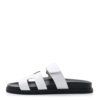 Hermes Calfskin Womens Chypre Sandals 37 White 1 of 8