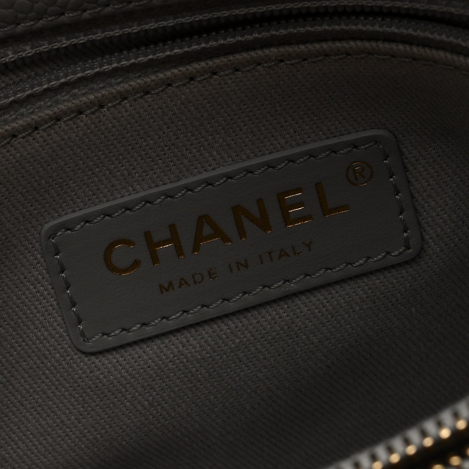 Chanel Grained Calfskin Small Stitched Flap Grey 6 of 10