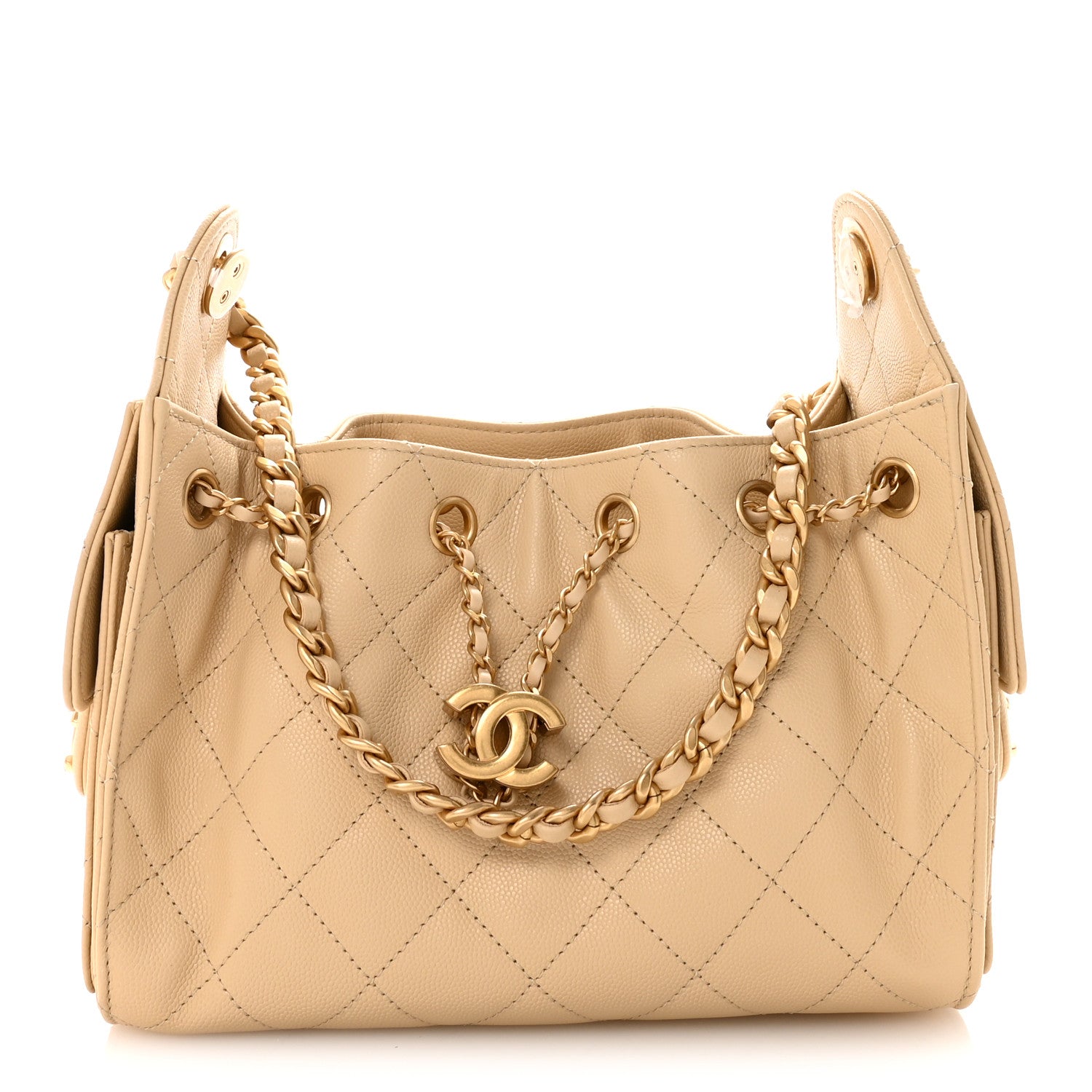 Chanel Caviar Quilted Mini Chanel 25 Handbag Beige 1 of 11