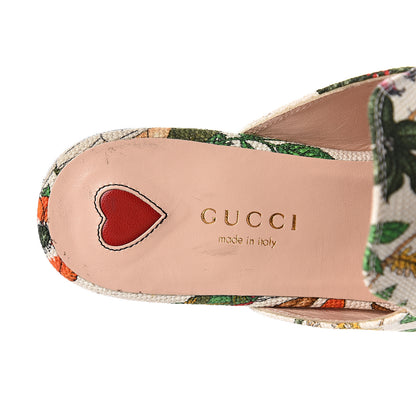 Gucci Canvas Flora Womens Princetown Slippers 36.5 White Multicolor 6 of 10