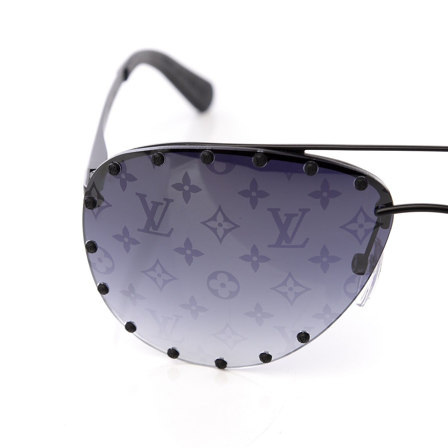 Louis Vuitton Monogram The Party Aviator Sunglasses Z0971U Black 7 of 8