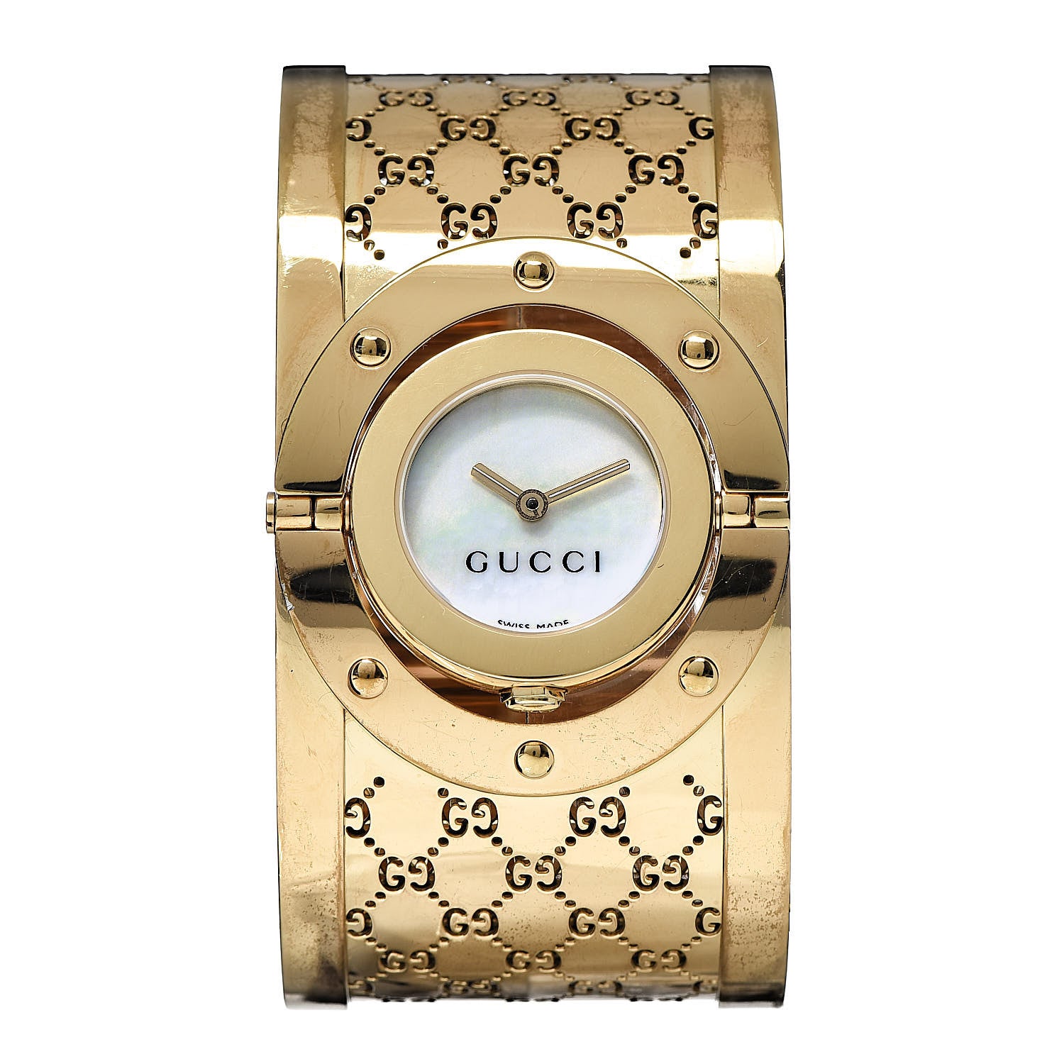 Gucci Stainless Steel Mother of Pearl 33mm Twirl Quartz Watch 1 of 5