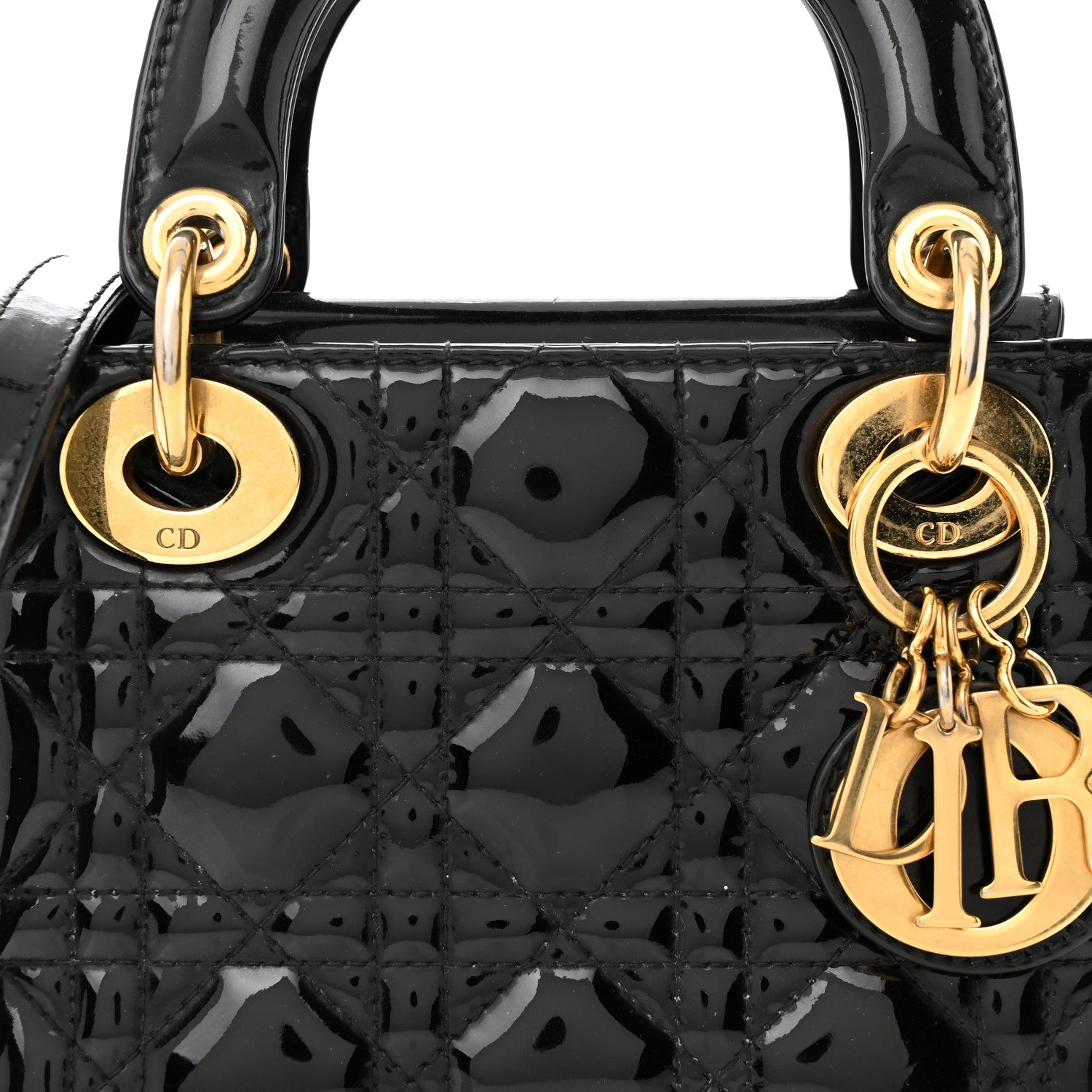 Christian Dior Patent Cannage Mini Lady Dior Black 7 of 13