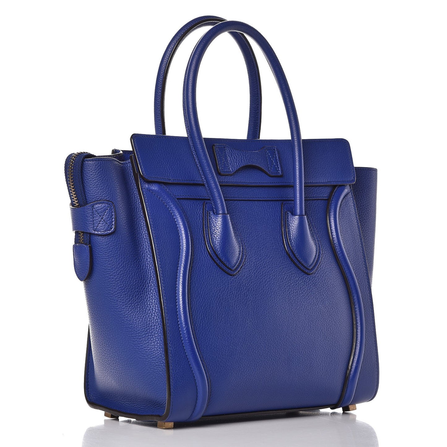 Drummed Calfskin Micro Luggage Indigo