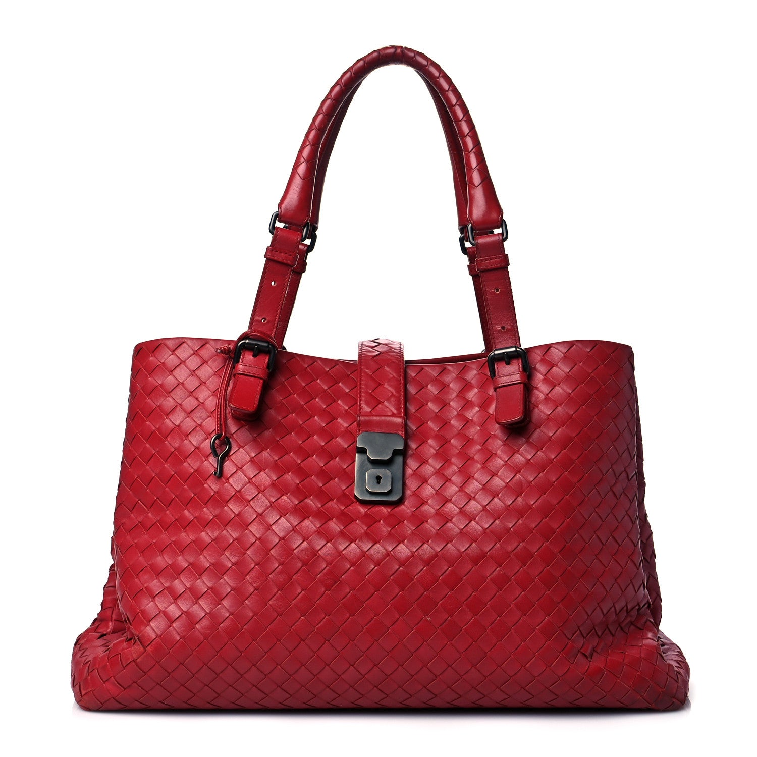 Bottega Veneta Nappa Intrecciato Medium Roma Tote Red 1 of 22