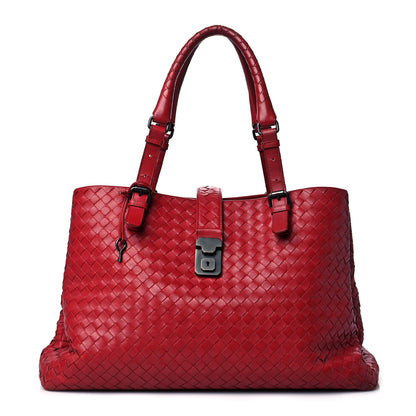 Bottega Veneta Nappa Intrecciato Medium Roma Tote Red 1 of 22