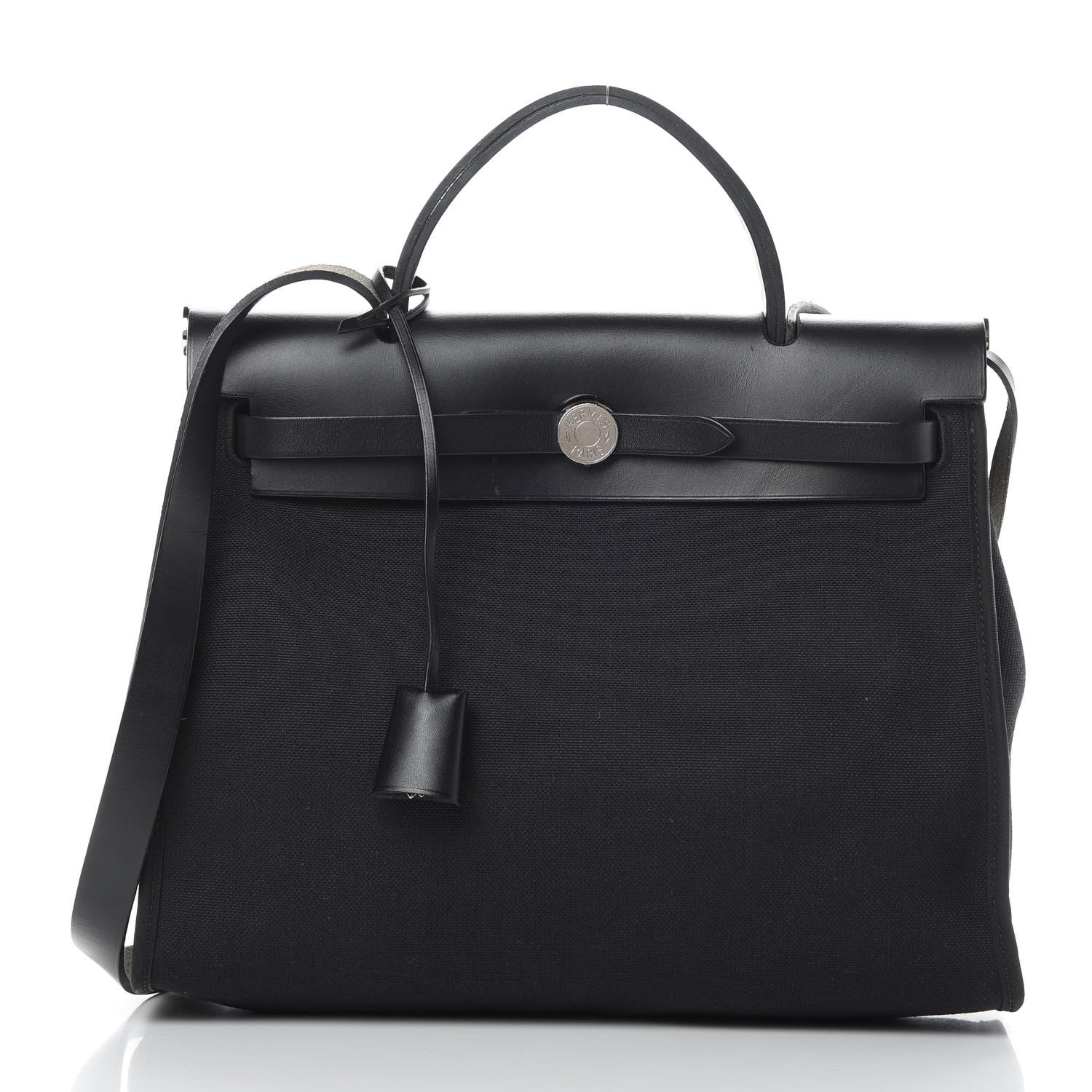 Hermes Military Toile Vache Hunter Herbag Zip PM 31 Black 3 of 11
