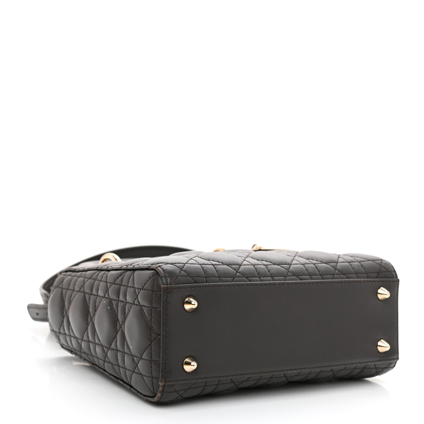 Lambskin Cannage Small Lucky Badges My Lady Dior Dark Grey