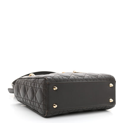 Christian Dior Lambskin Cannage Small Lucky Badges My Lady Dior Dark Grey 4 of 9
