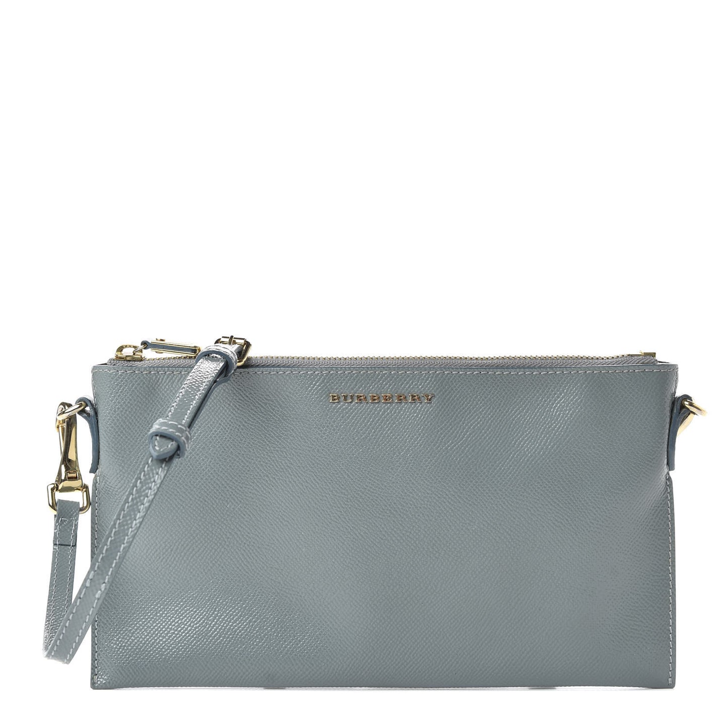 Patent Peyton Crossbody Clutch Bag Celadon Blue