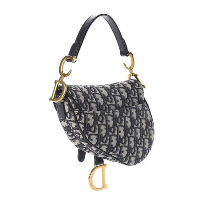 Christian Dior Oblique Mini Saddle Bag Blue 2 of 8