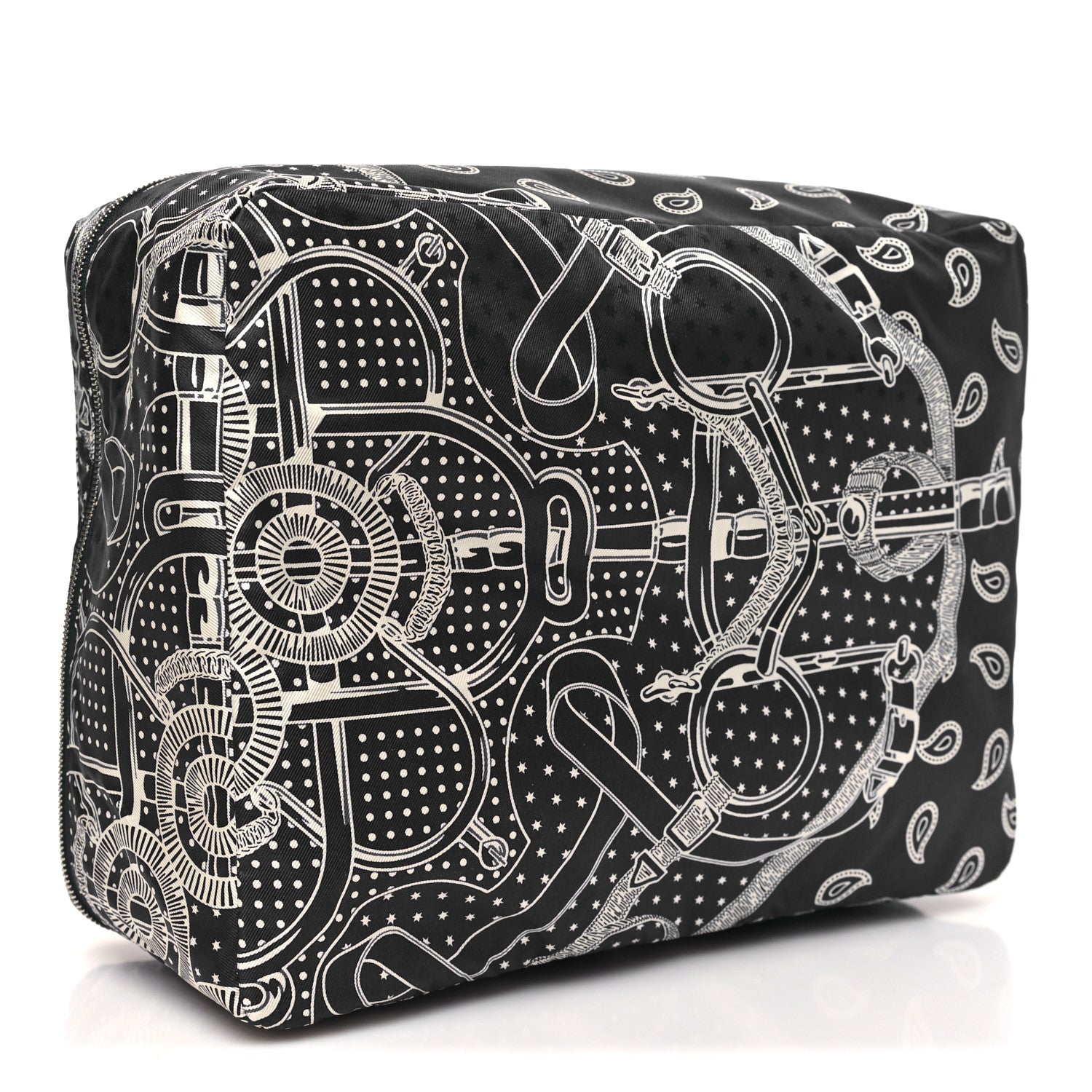 Hermes Silk Eperon d'Or Bandana Travelsilk PM Cube Bleu Nuit Fauve 4 of 11