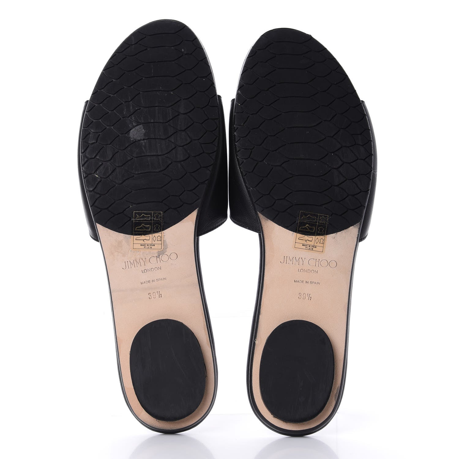 Jimmy Choo Calfskin Tiaret Flat Sandals 39.5 Black 6 of 11