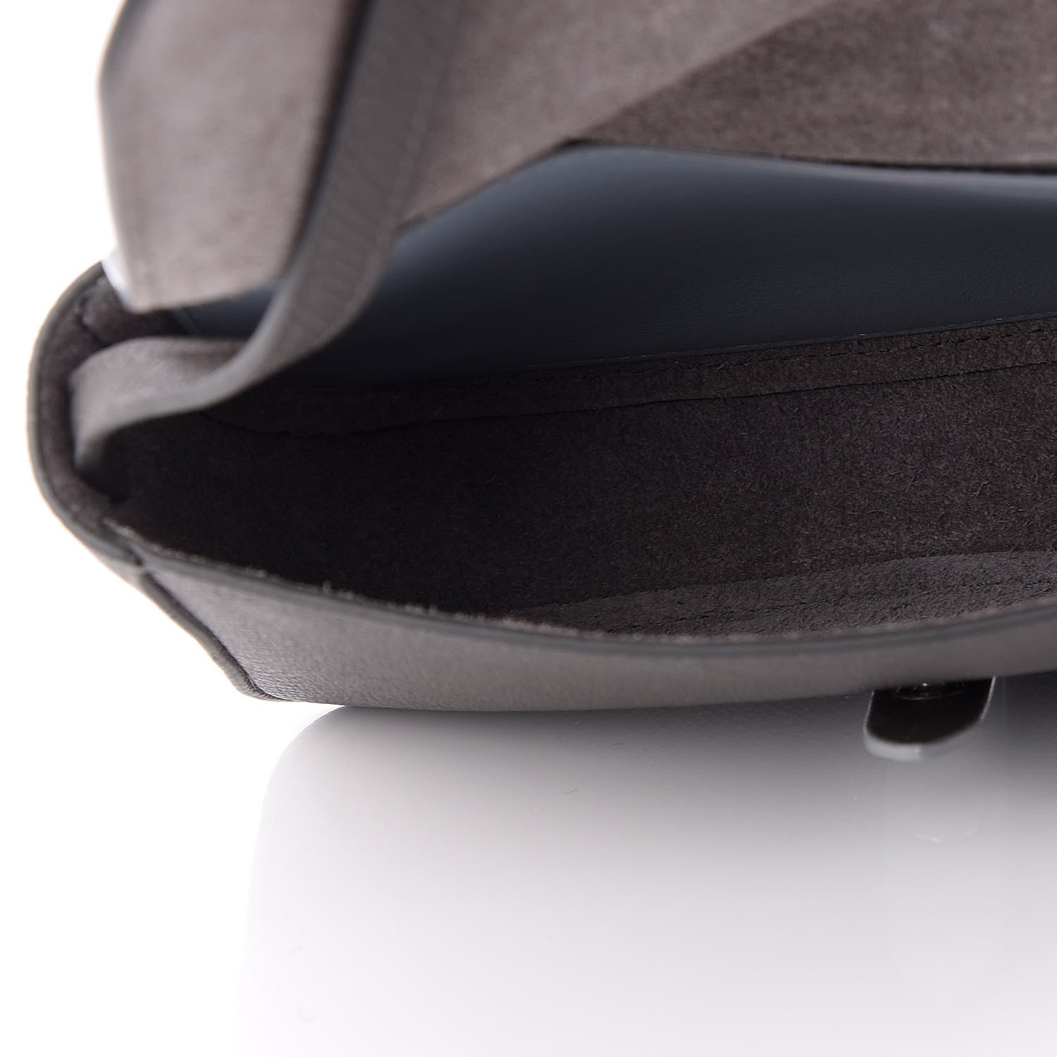 Celine Grained Calfskin Strap Clutch Grey Blue 4 of 10