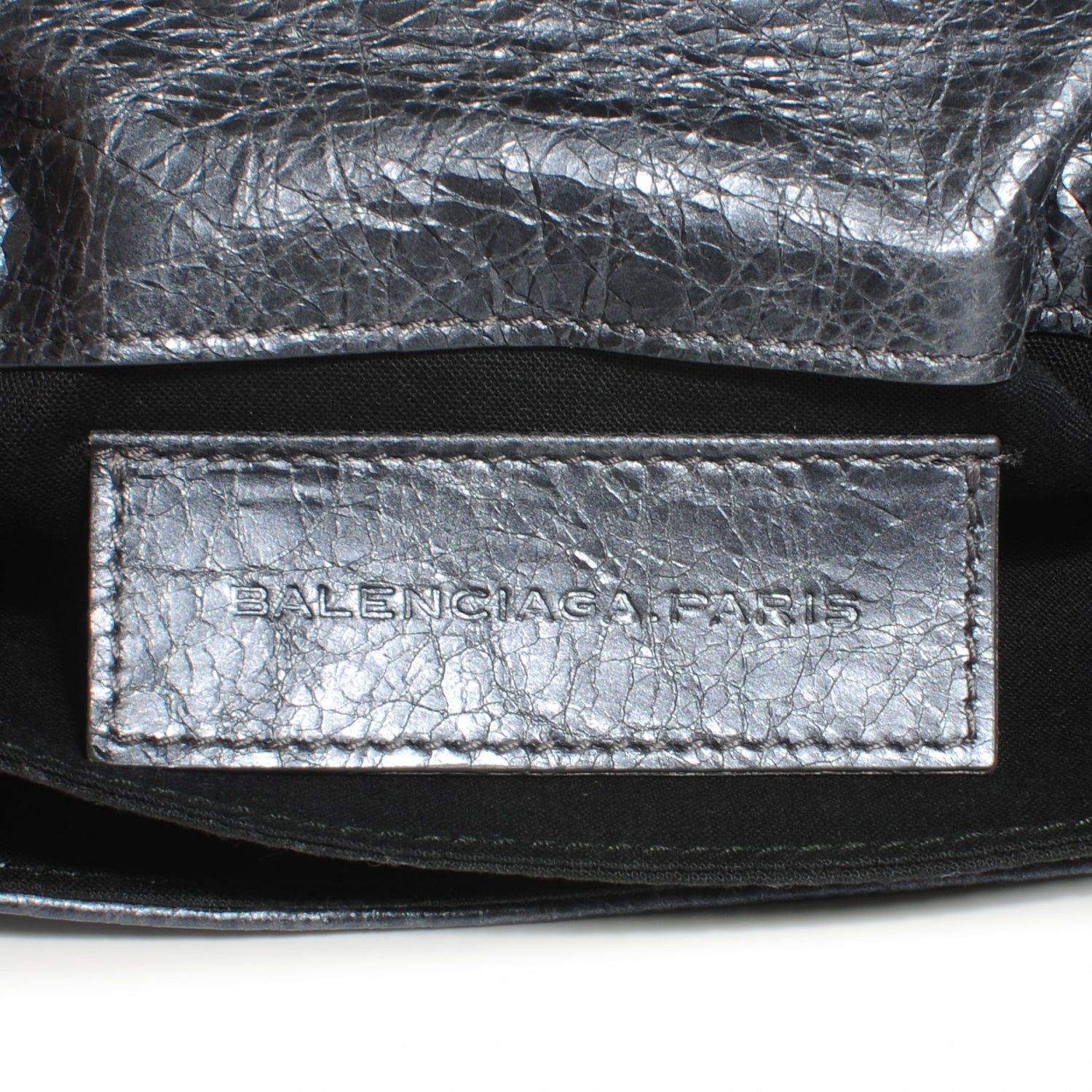 Balenciaga Metallic Agneau Envelope Clutch Anthracite 6 of 7
