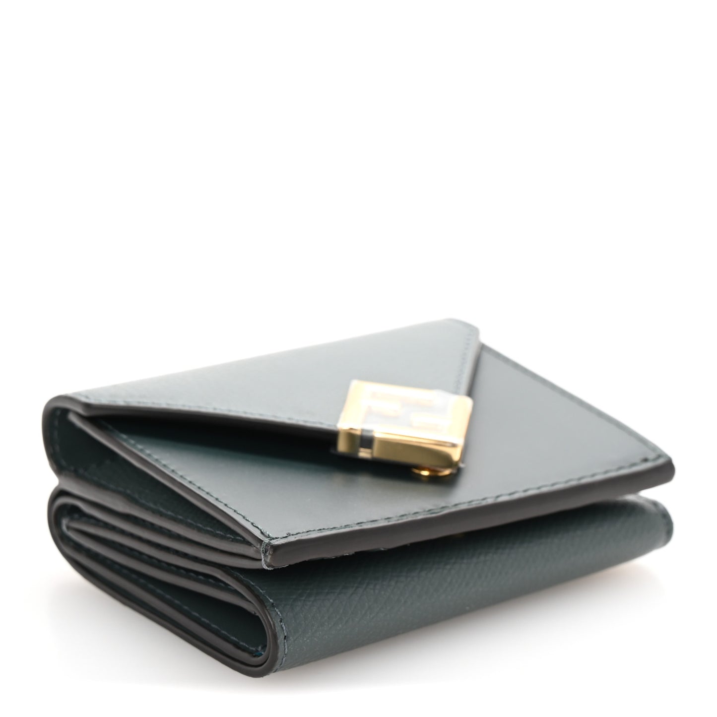 Vitello King Cruise FF Diamonds Mini Tri-Fold Envelope Wallet Pink Vert Inglese Malachite