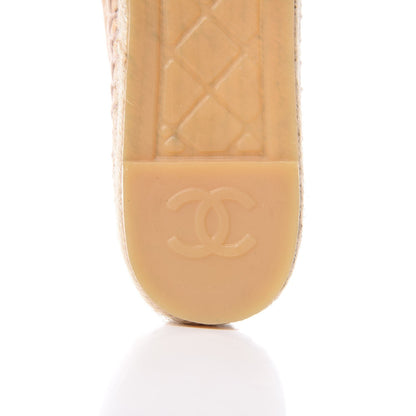 Chanel Lambskin CC Espadrilles 39 Beige Black 6 of 12