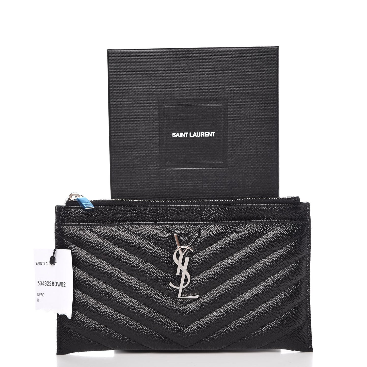 Grain De Poudre Chevron Monogram Bill Pouch Black