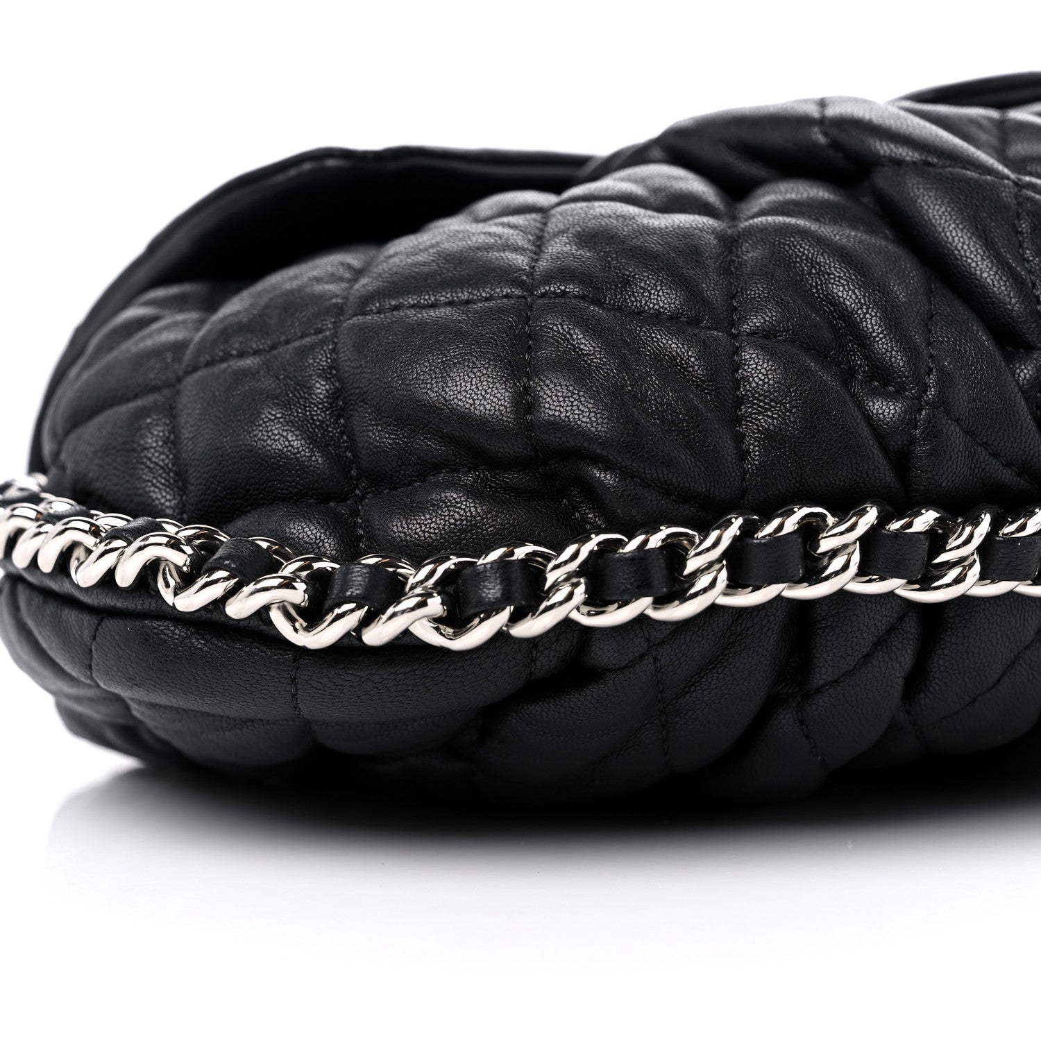 Chanel Washed Lambskin Quilted Mini Chain Around Flap Black 8 of 12