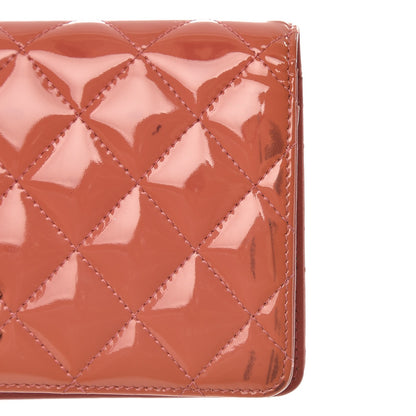 Chanel Patent Quilted Brilliant Yen Wallet Pink 9 of 12