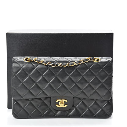 Chanel Lambskin Quilted Medium Double Flap Black 17 of 17
