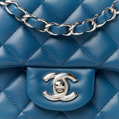 Chanel Lambskin Quilted Mini Square Flap Dark Blue 9 of 12