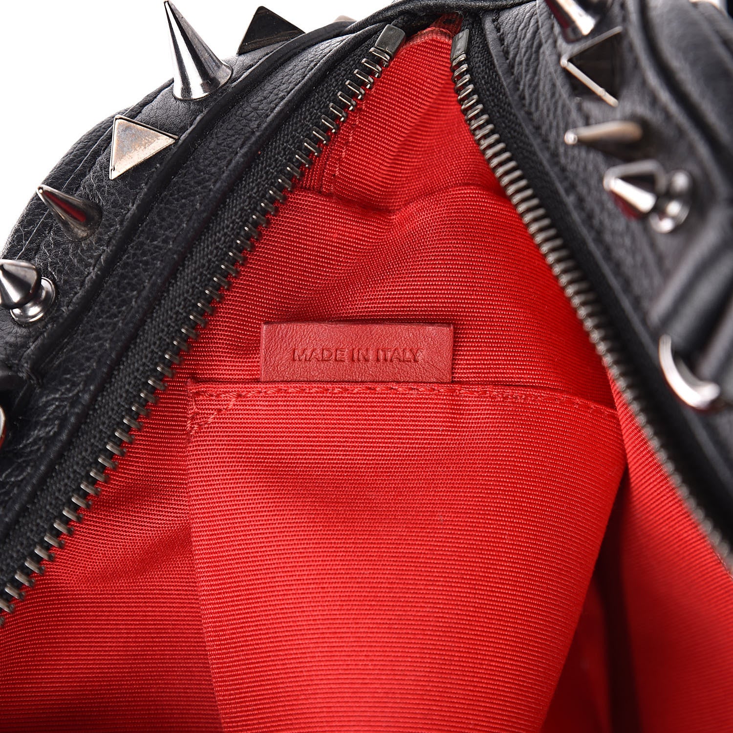 Christian Louboutin Calfskin Spikes Shoulder Bag Black 7 of 13