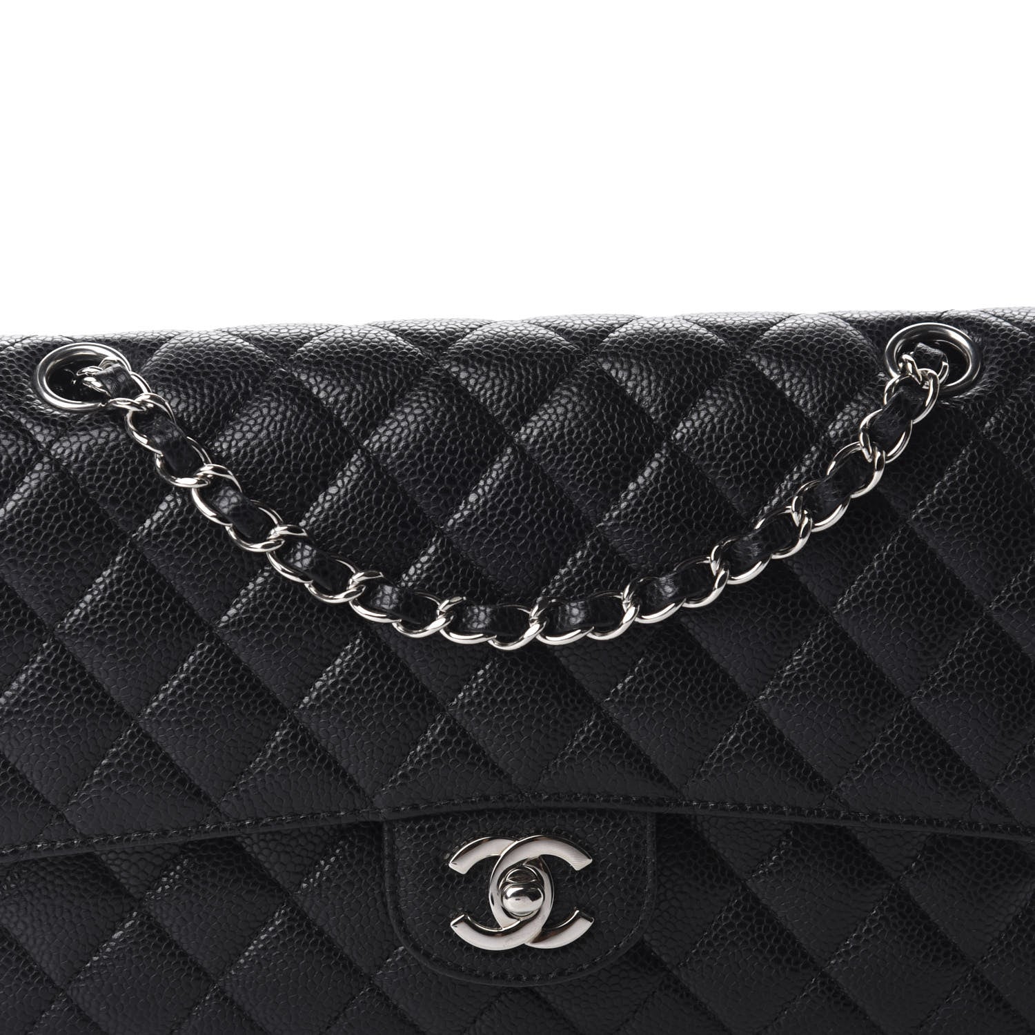 Chanel Caviar Quilted Medium Double Flap Black 10 of 11