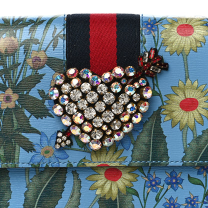 Gucci Calfskin Web New Flora Crystal Heart Totem Azure 9 of 11