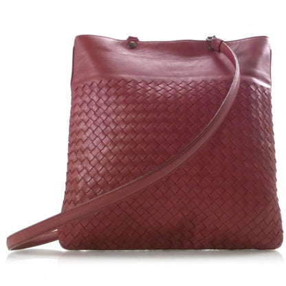 Bottega Veneta Nappa Intrecciato Flat Crossbody Bag Red 1 of 9