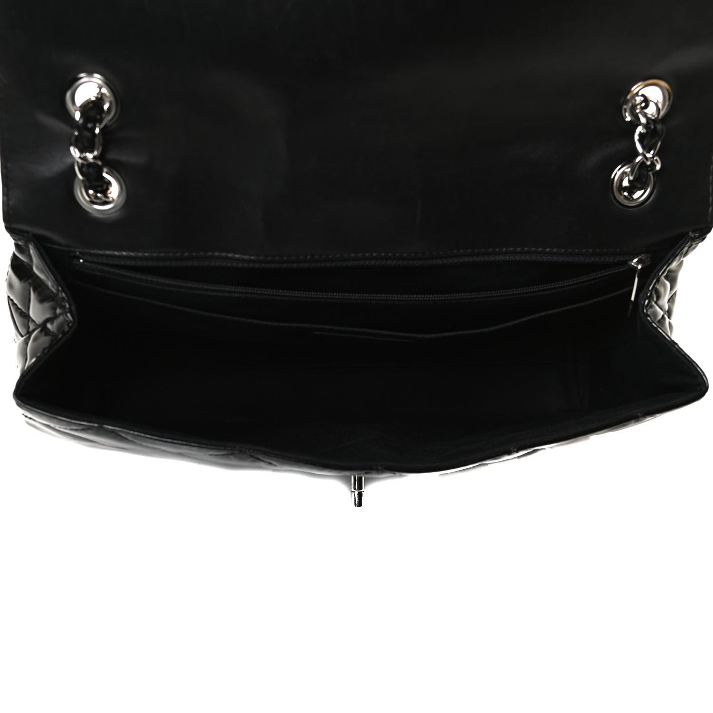 Vinyl Quilted In the Business Flap Bag Black