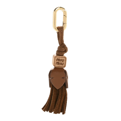 Miu Miu Calfskin Micro Trick Bag Charm Cognac 1 of 3