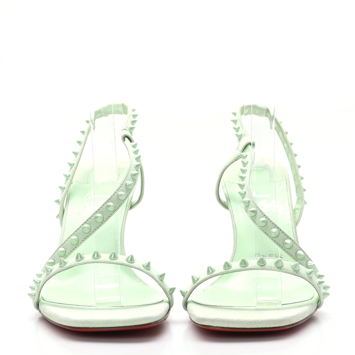 Christian Louboutin Suede Rosa Condorapik 85 Spike Sandals 38 Studio Green 2 of 8