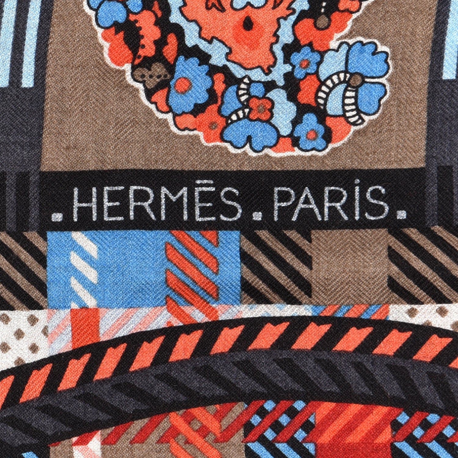 Hermes Cashmere Silk Paisley Blossom Shawl 140 Corail Bleu Rose Pale 2 of 4