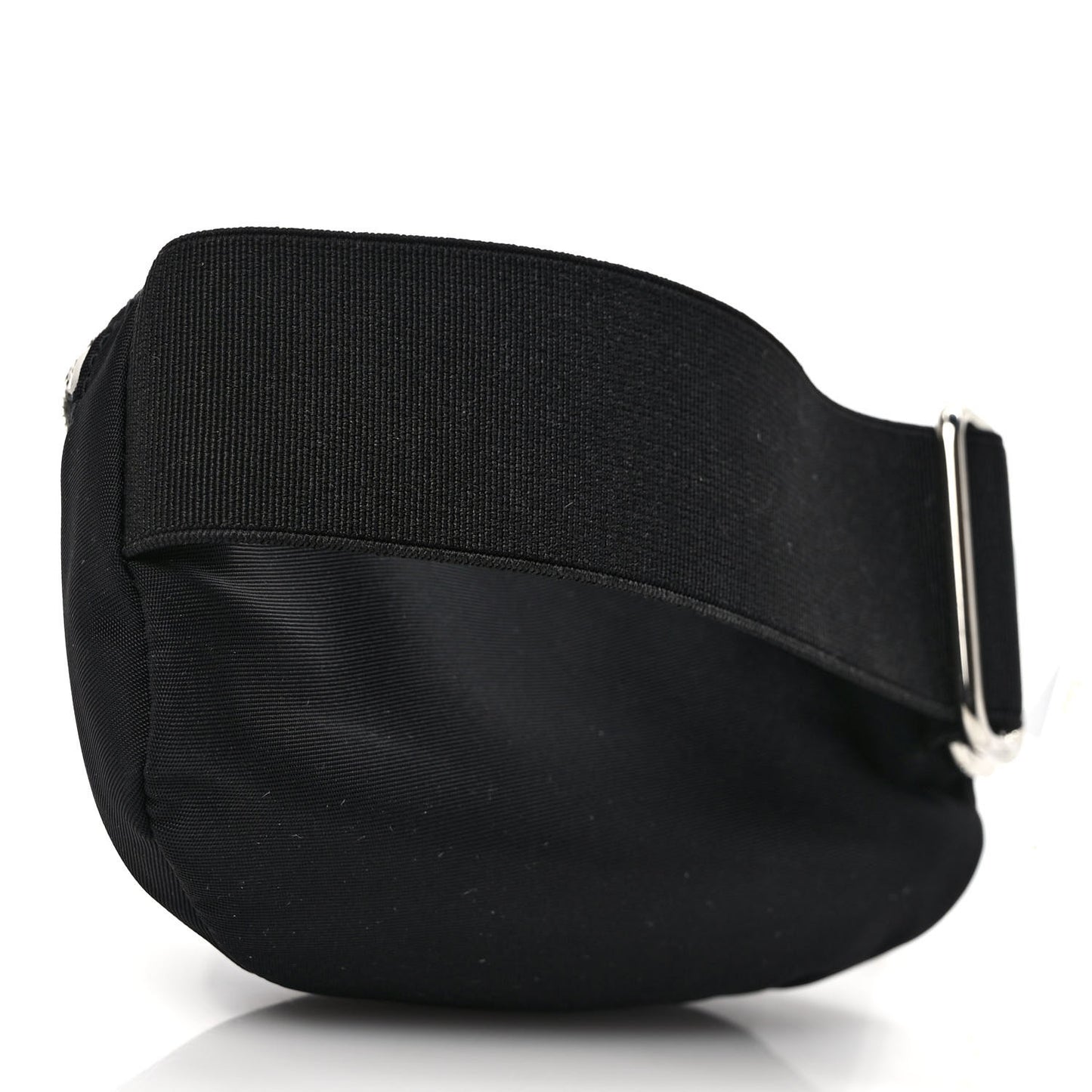 Re-Nylon Travel Saffiano Metal Triangle Logo Mini Arm Pouch Black